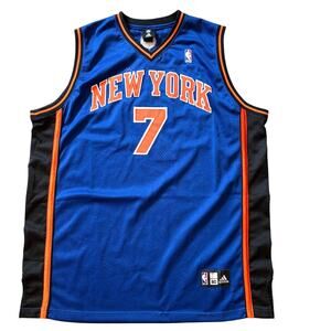 Adidas Carmelo Anthony New York Knicks #7 Basketball Jersey Blue 60 3XL *FLAW*
